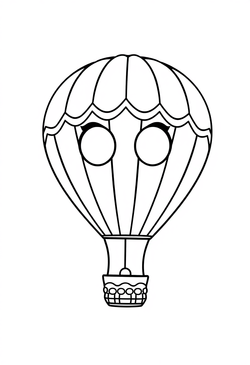 Hot Air Balloon coloring page, free printable