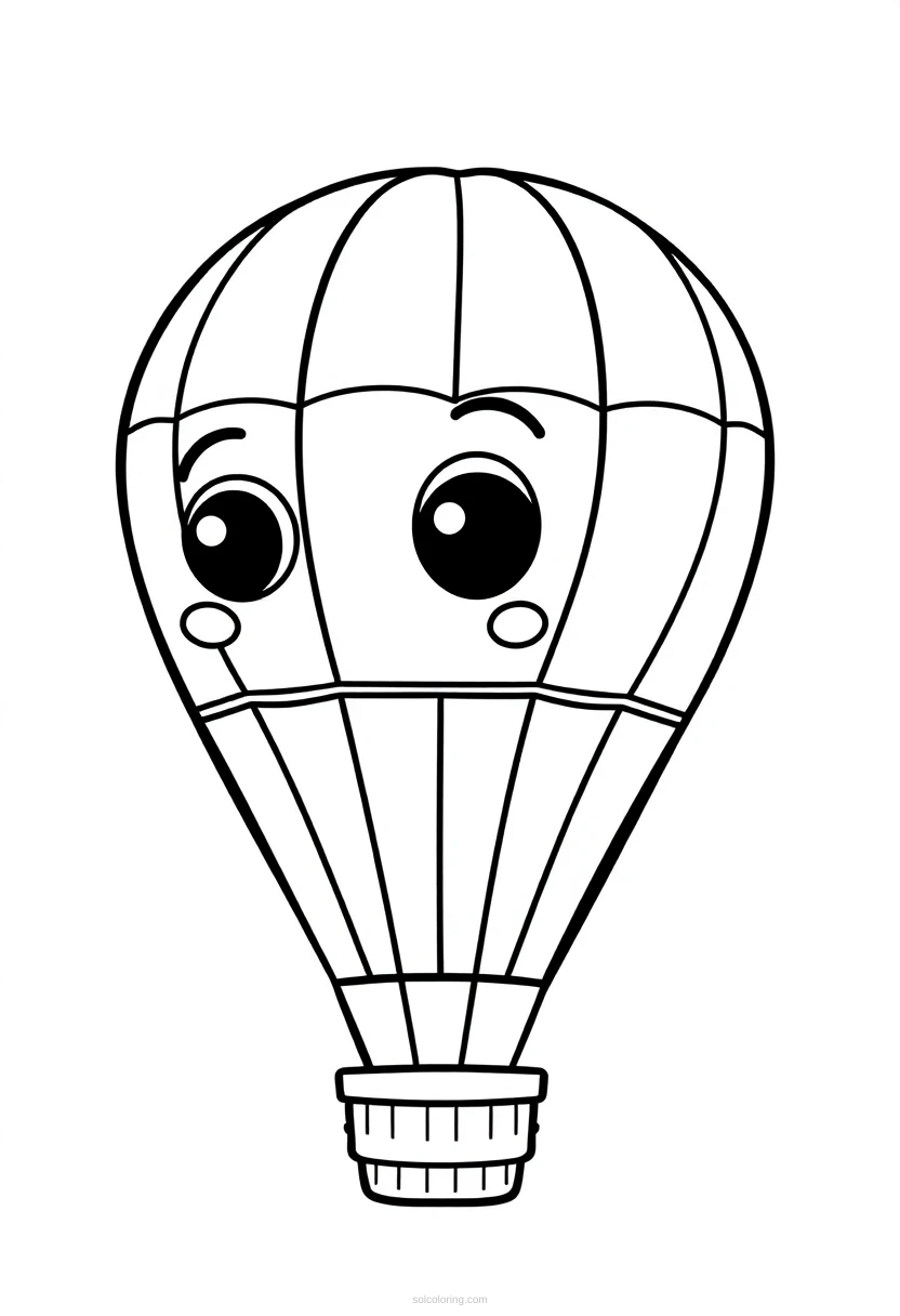 Hot Air Balloon Mandala coloring page for kids