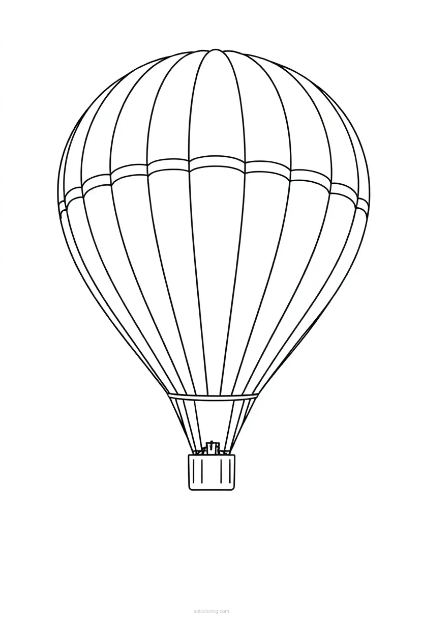 Hot Air Balloon Mandala coloring page for kids