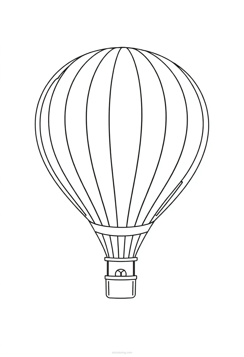 Hot Air Balloon Mandala coloring page for kids