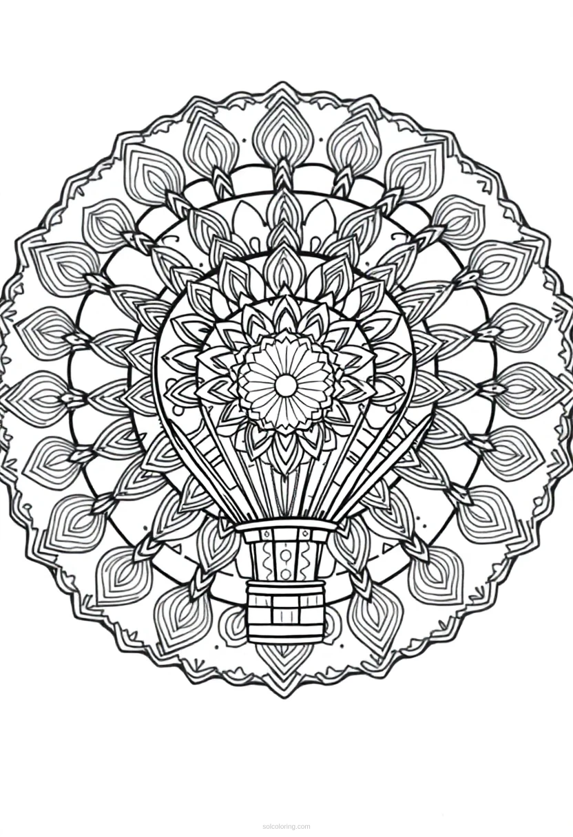 Hot Air Balloon coloring page for kids