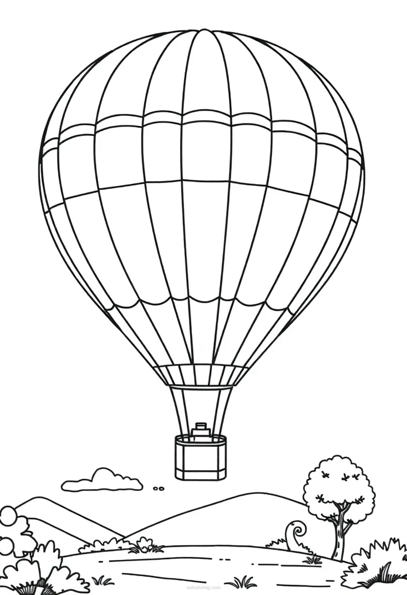 Hot Air Balloon coloring page for kids