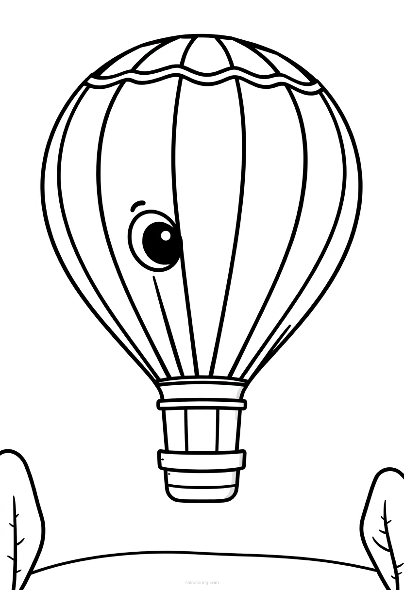 Hot Air Balloon coloring page for kids