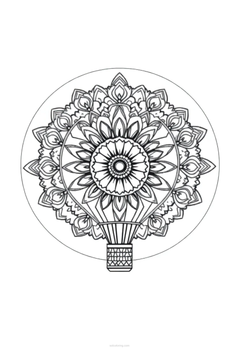 Hot Air Balloon coloring page for kids