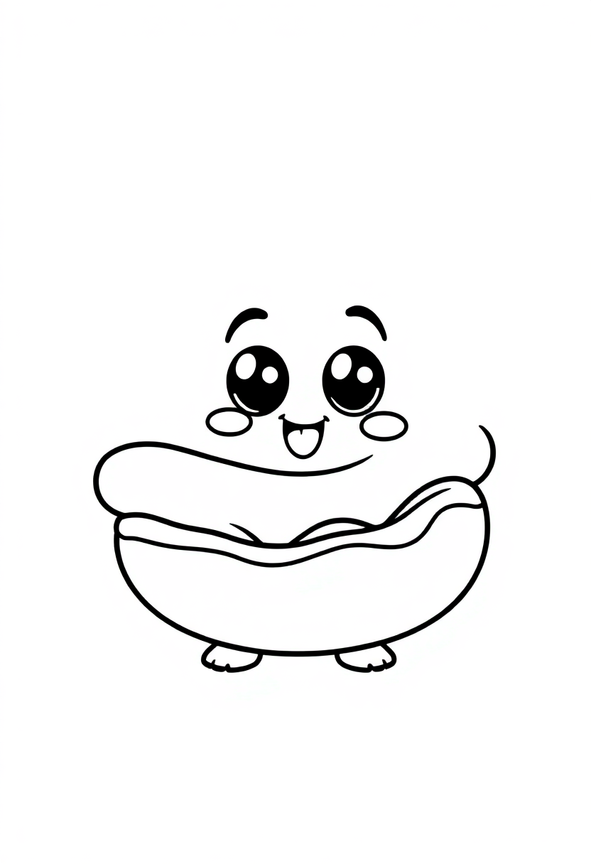 Hot Dog coloring page, free printable