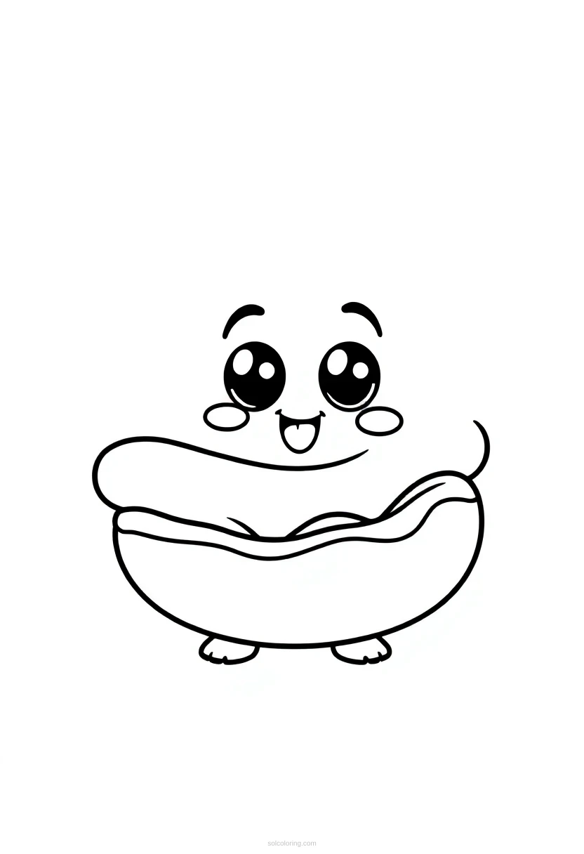 Hot Dog coloring page for kids