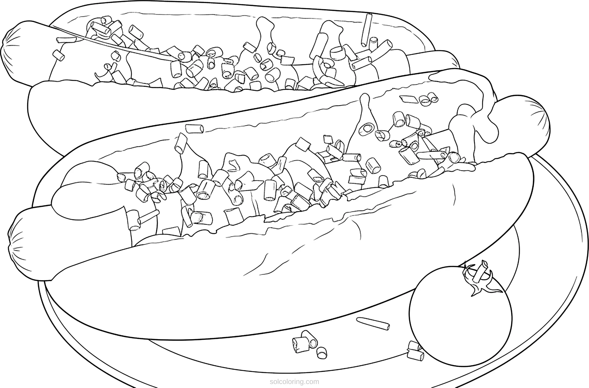 Hot Dog coloring page for kids