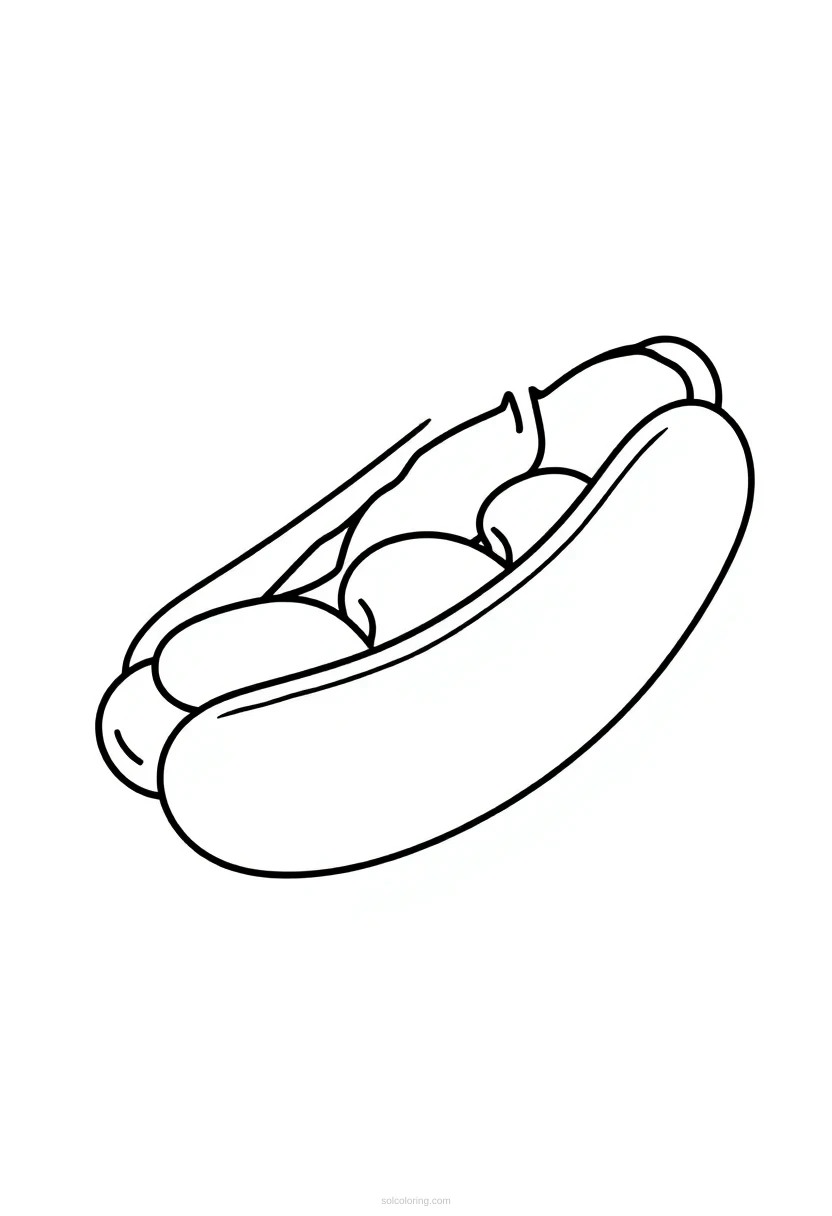 Hot Dog coloring page for kids