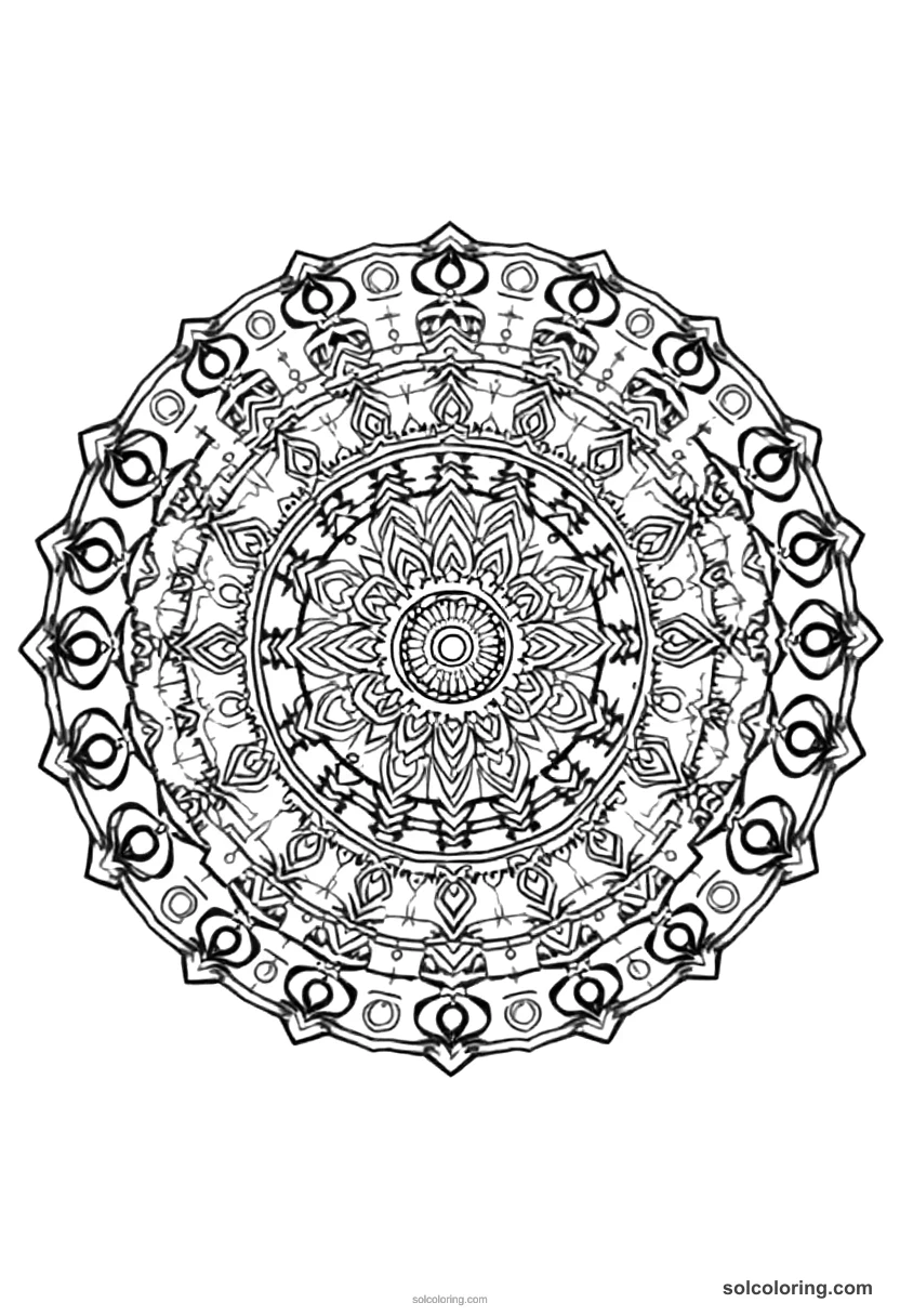 Mandala Huayna Capac at the Height of the Inca Empire mandala coloring page for kids