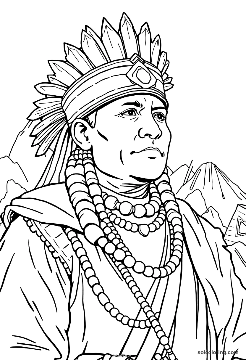 Huayna Capac At The Height Of The Inca Empire coloring pages