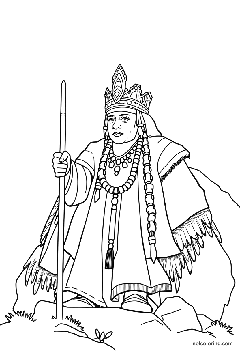 Simple Huayna Capac at the Height of the Inca Empire coloring page, free printable simple style