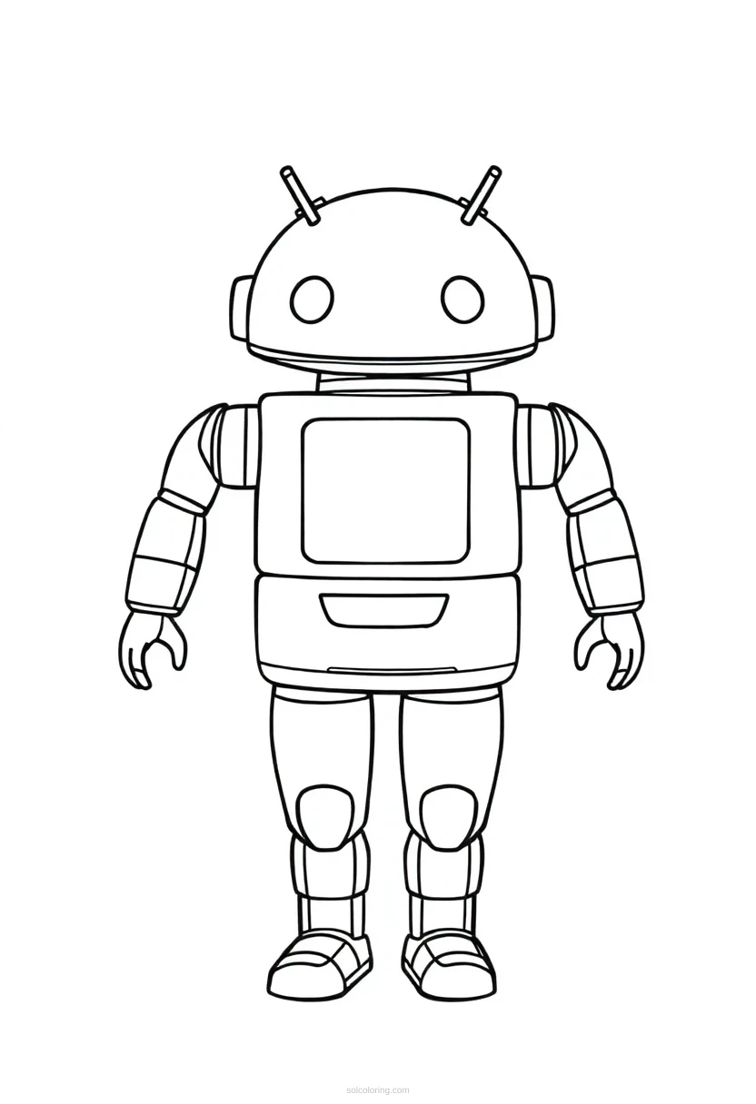 Humanoid Android coloring page for kids