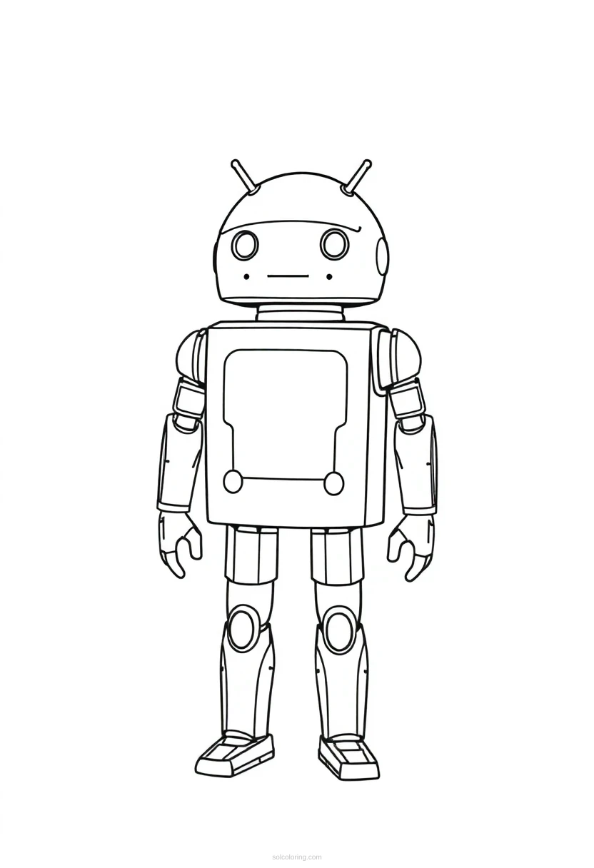 Humanoid Android coloring page for kids
