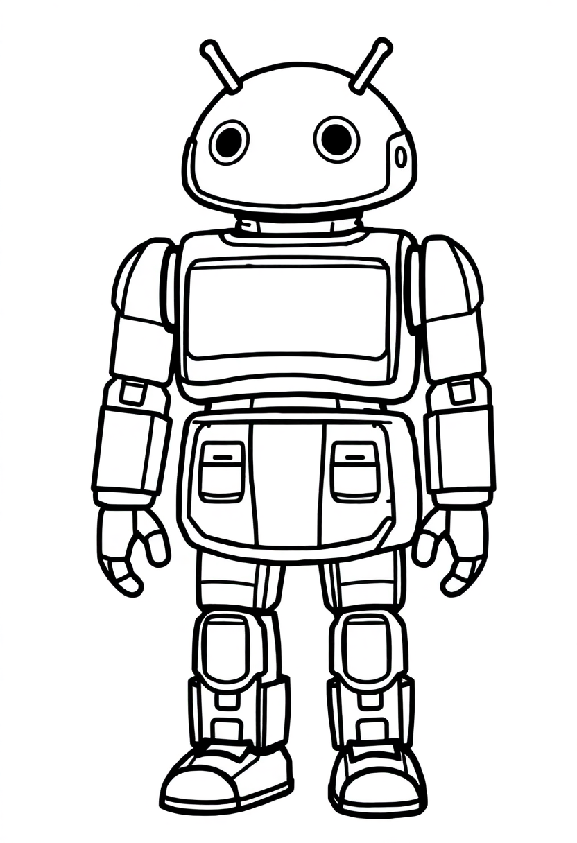 Humanoid Android coloring page, free printable