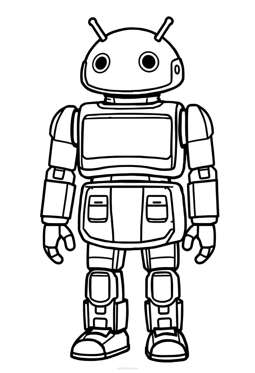 Humanoid Android coloring page for kids