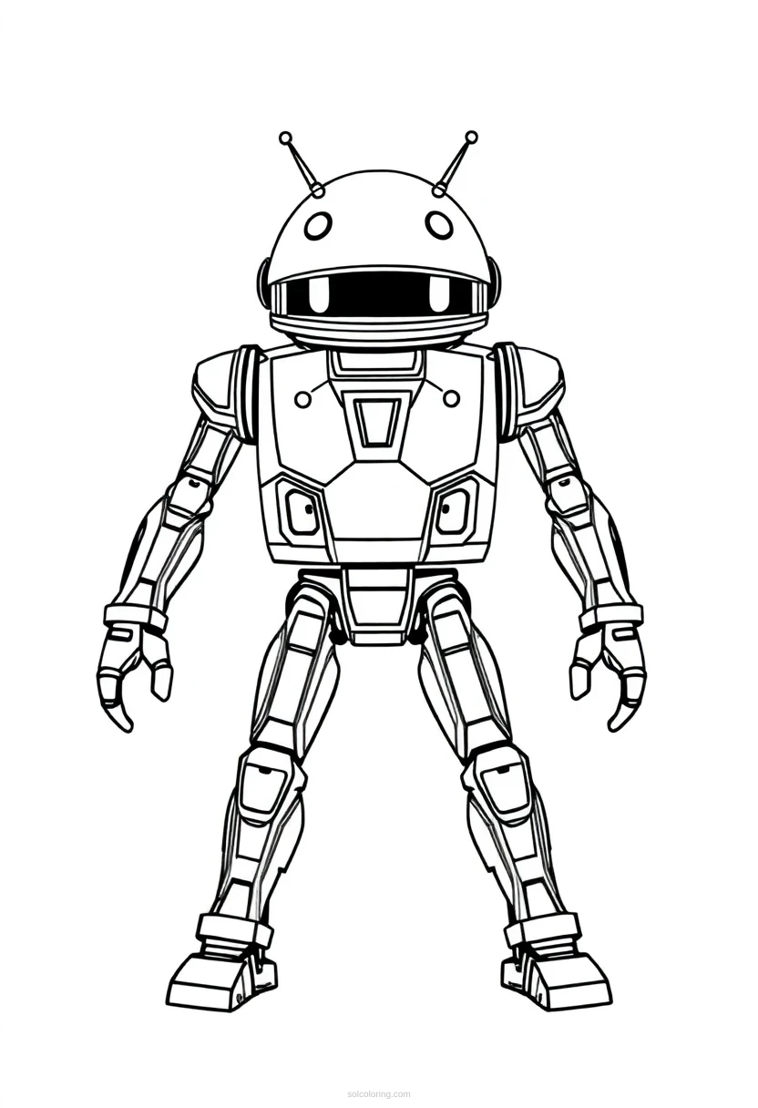 Humanoid Android coloring page for kids