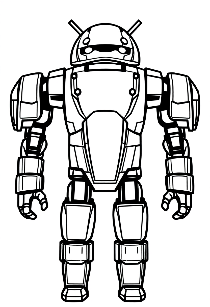 Humanoid Android coloring page, free printable