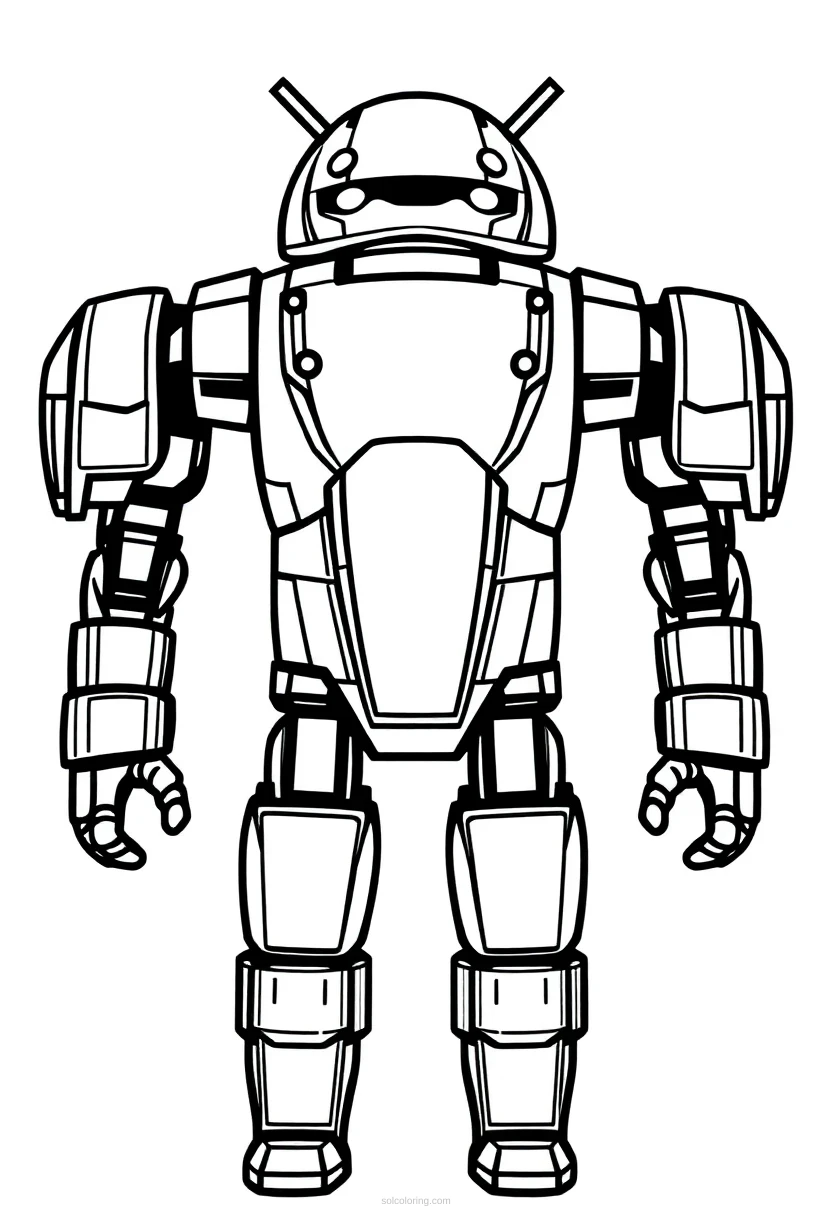 Humanoid Android coloring page for kids
