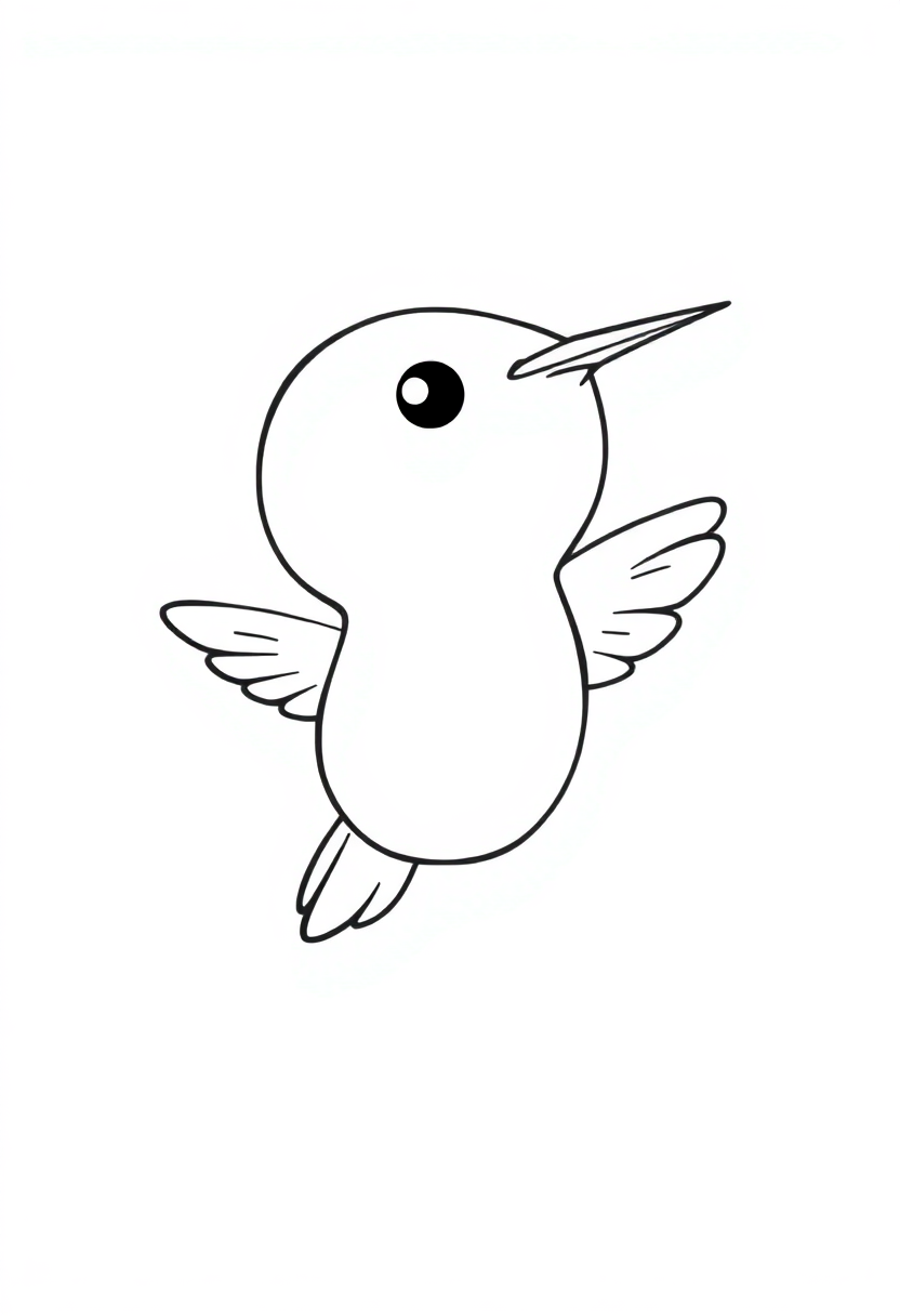 Hummingbird coloring page, free printable