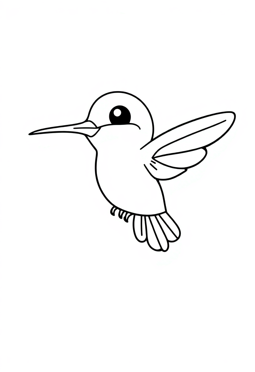 Hummingbird coloring page, free printable