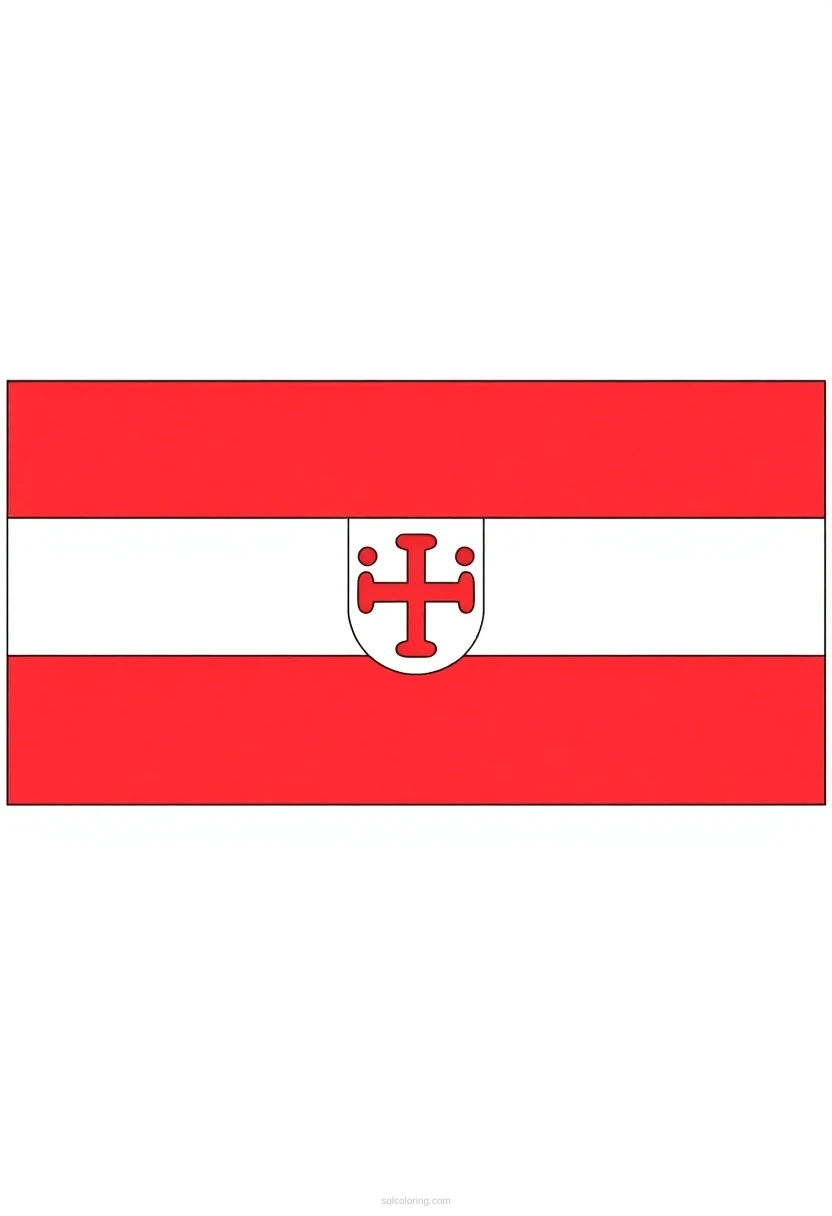 Hungarian Flag coloring page for kids