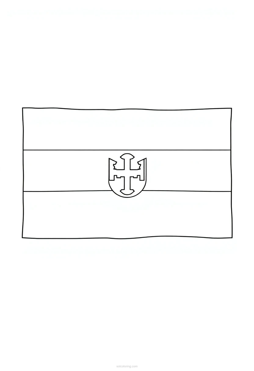 Hungarian Flag coloring page for kids
