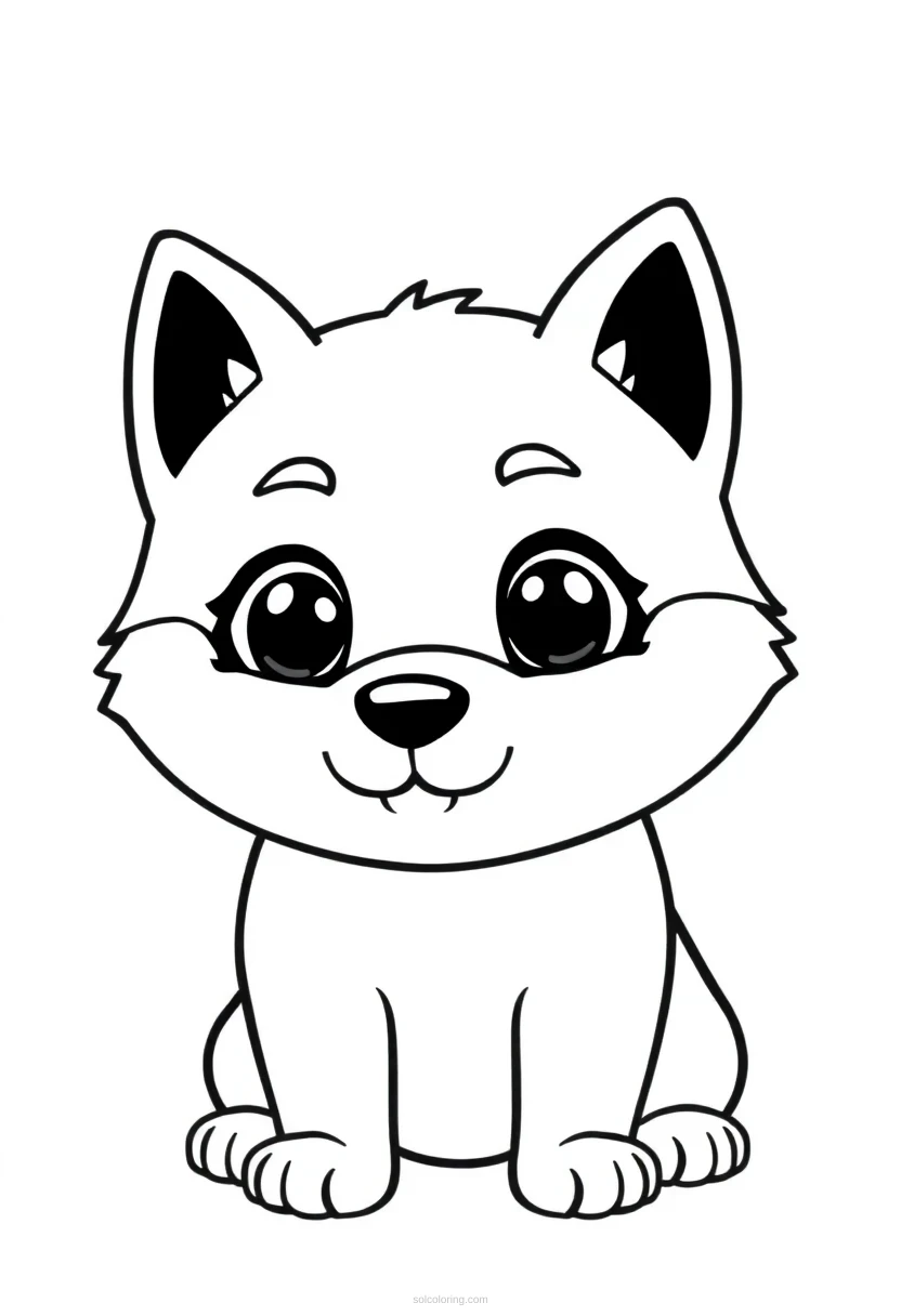 Husky coloring page for kids