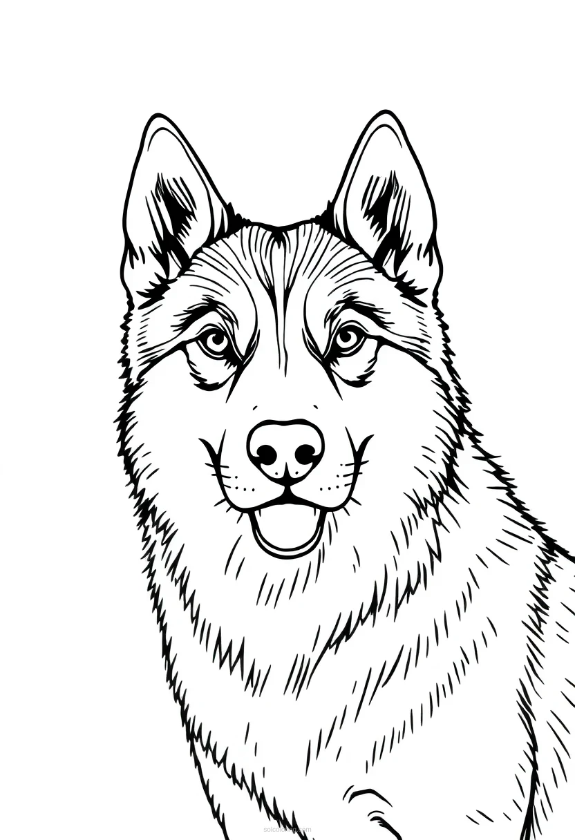 Husky coloring page for kids