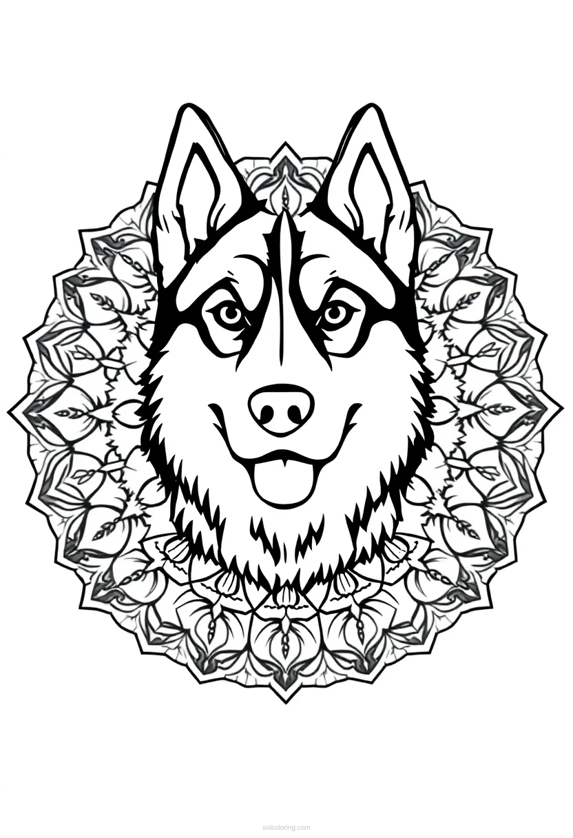 Husky coloring page for kids