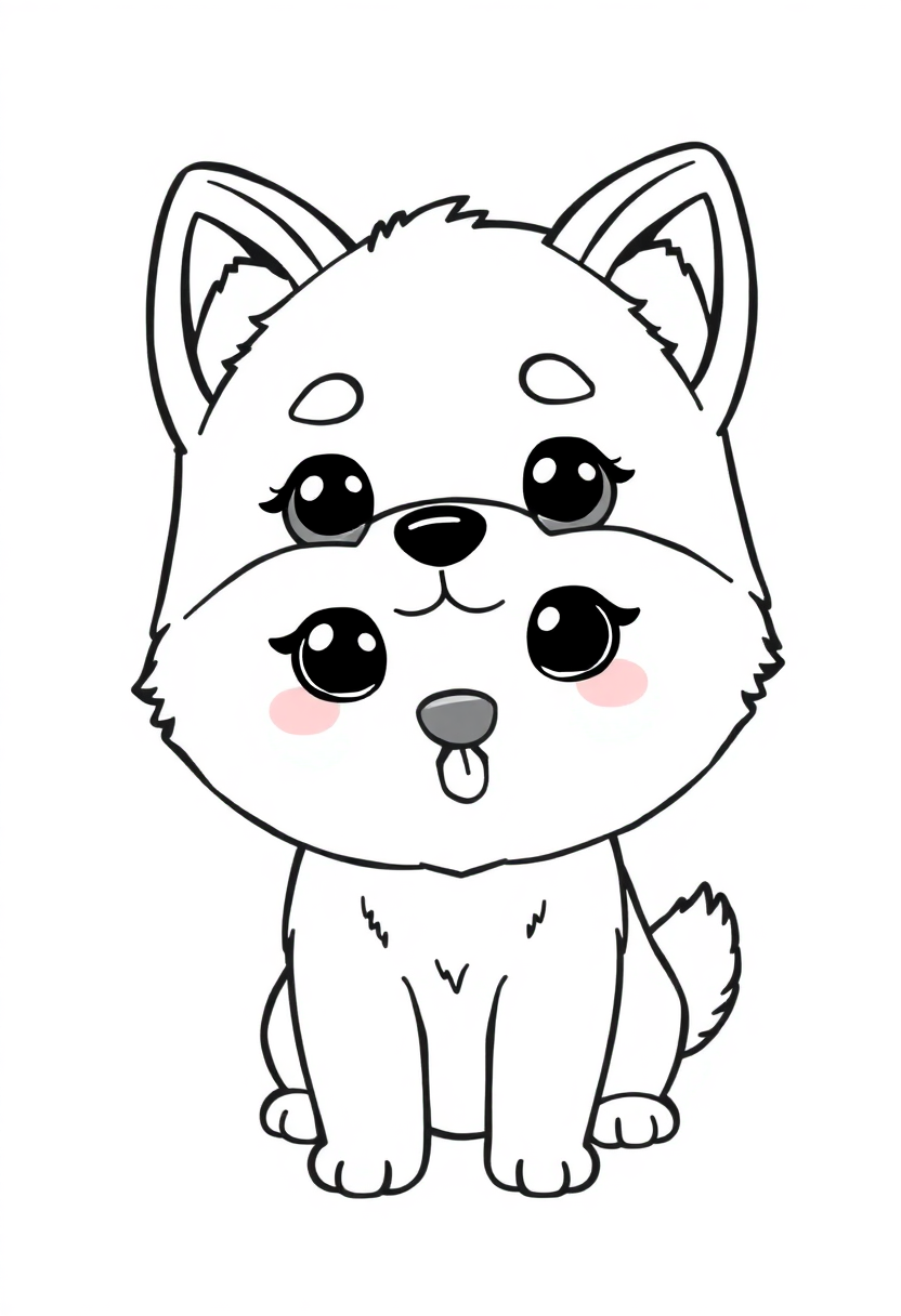 Husky coloring page, free printable