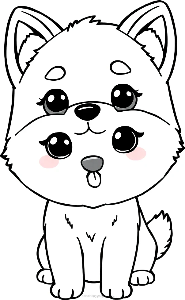 Husky coloring page for kids