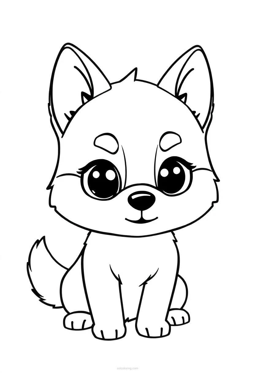 Husky coloring page for kids