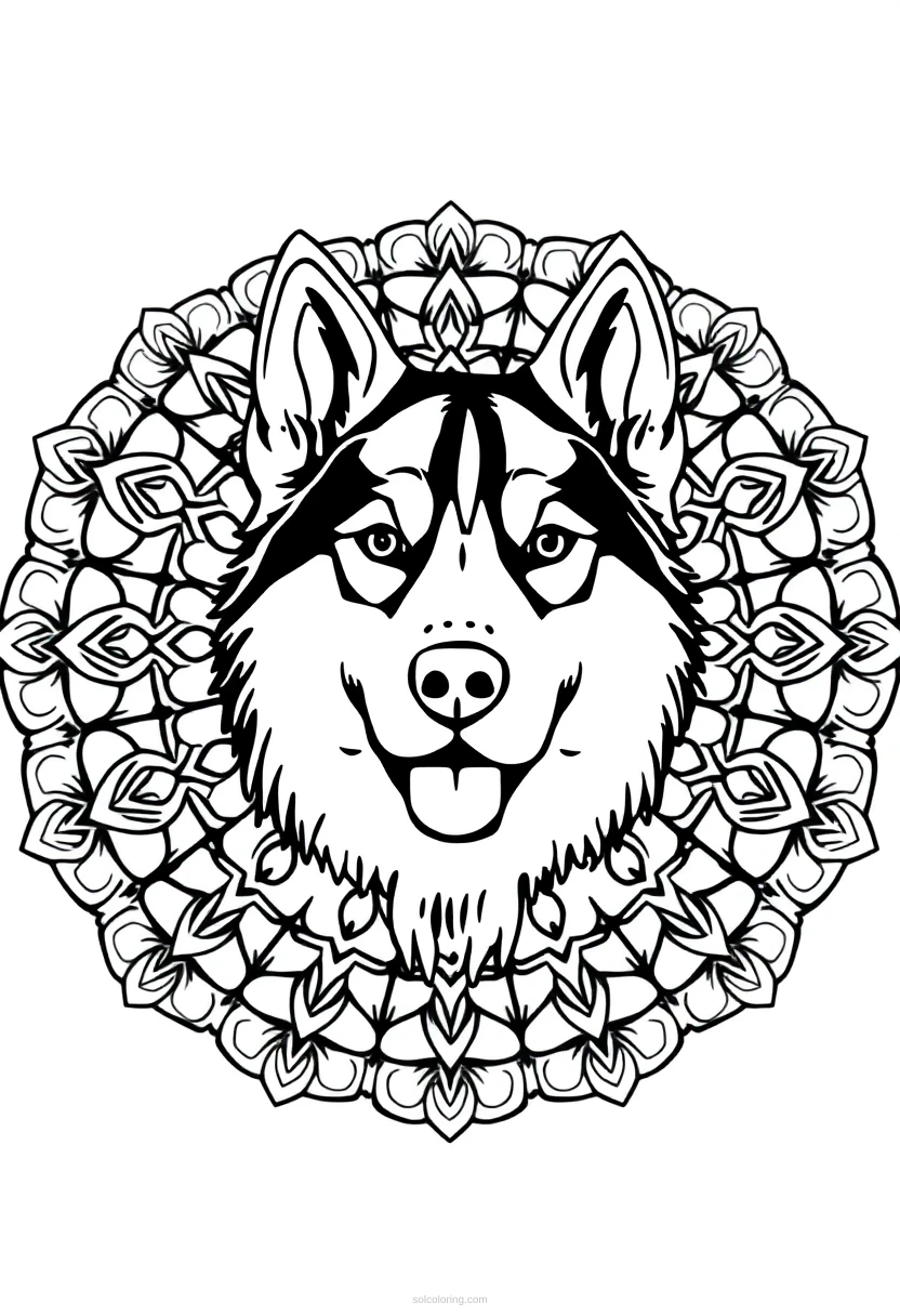 Husky coloring page for kids