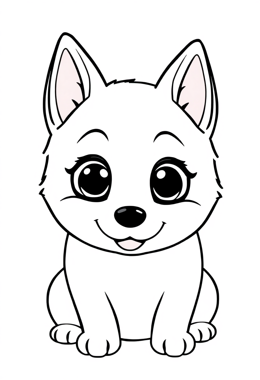 Husky coloring page, free printable