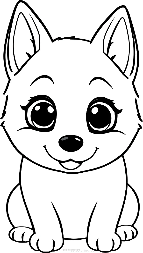Husky coloring page for kids