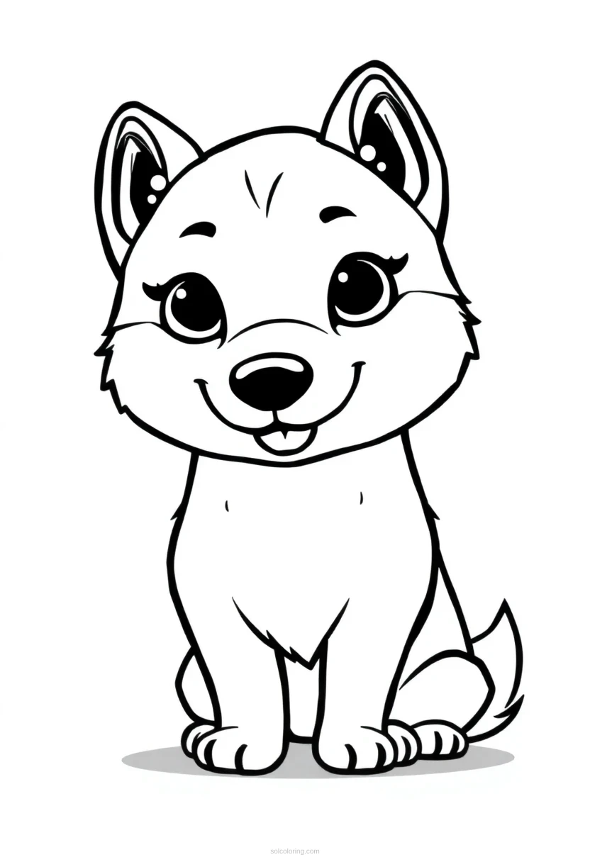Husky coloring page for kids