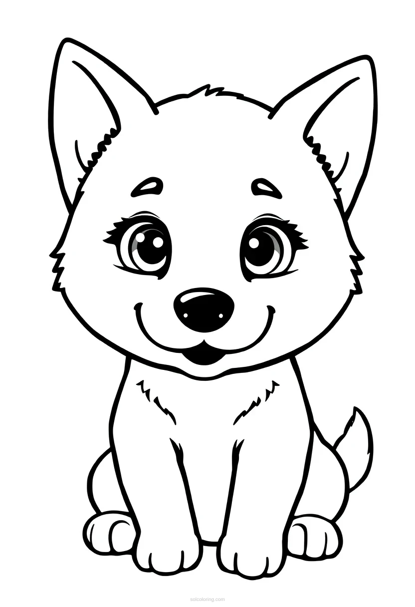Husky coloring page for kids