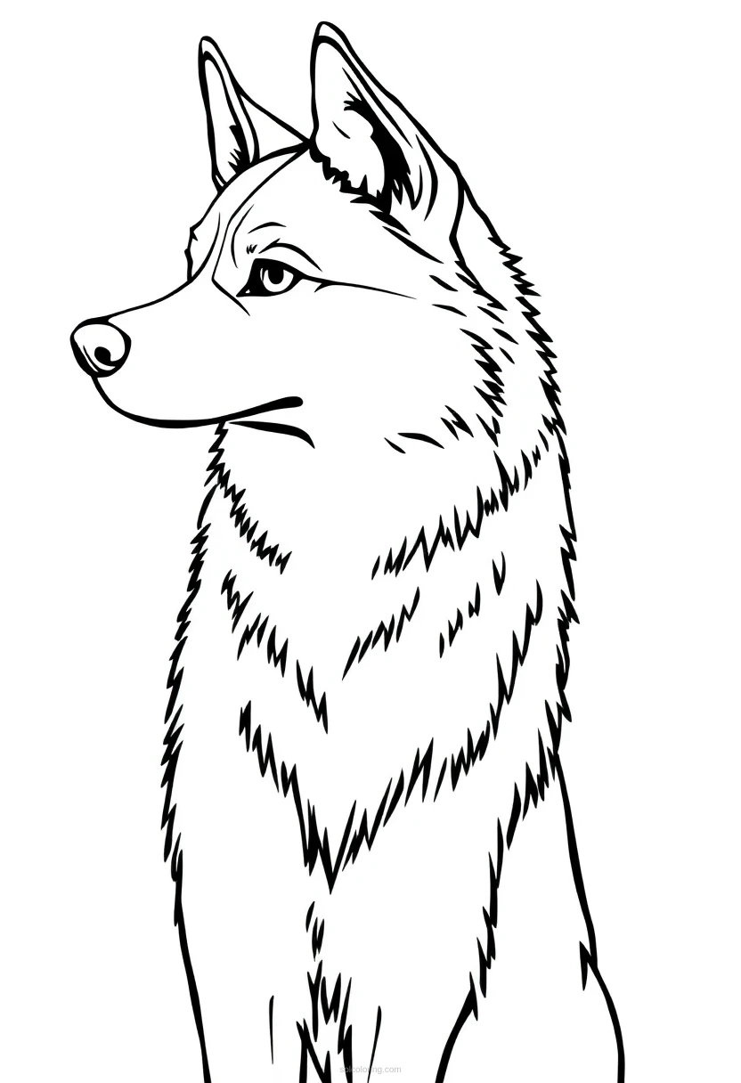 Husky coloring page for kids