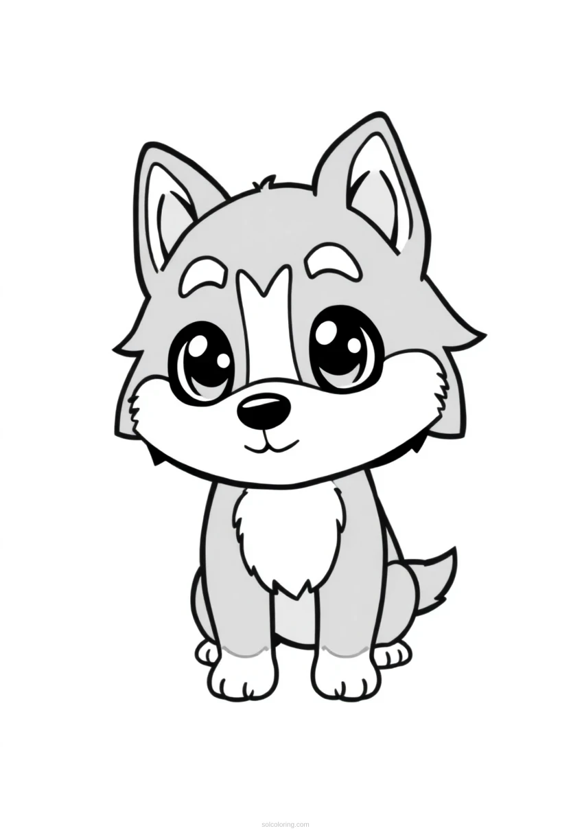 Husky coloring page for kids