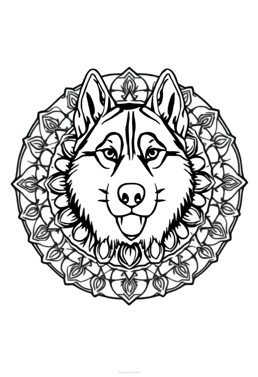 Husky coloring page for kids