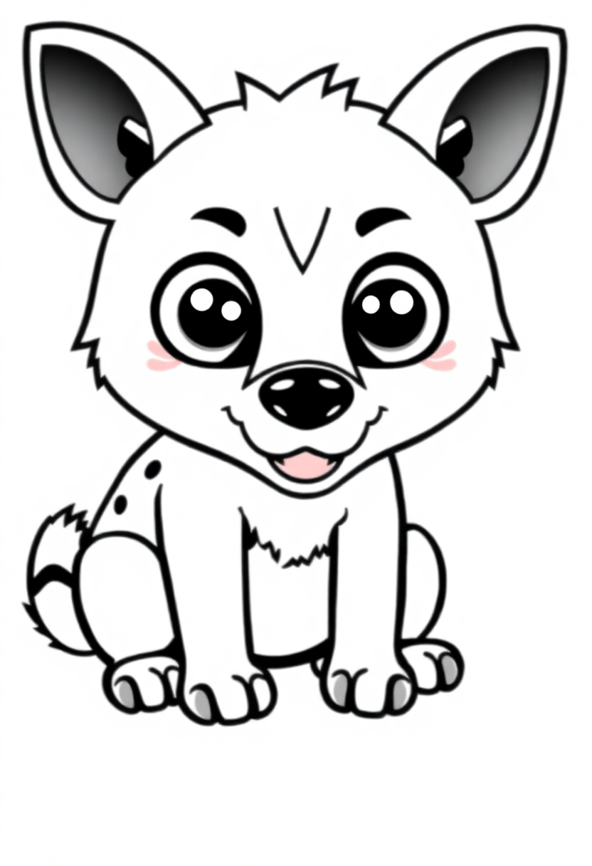 Hyena coloring page, free printable
