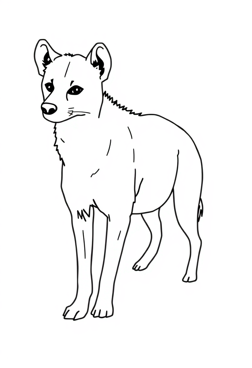 Hyena coloring page, free printable