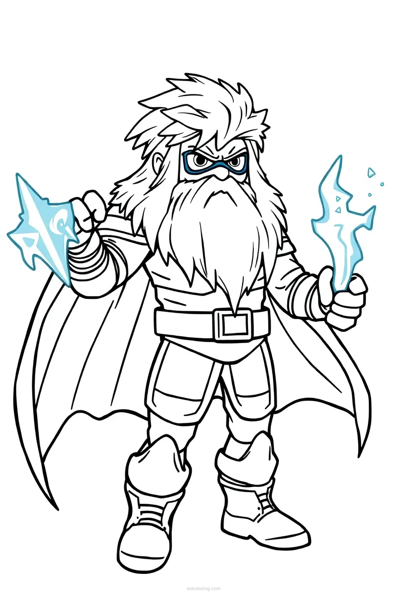 Ice and Frost Hero coloring page for kids