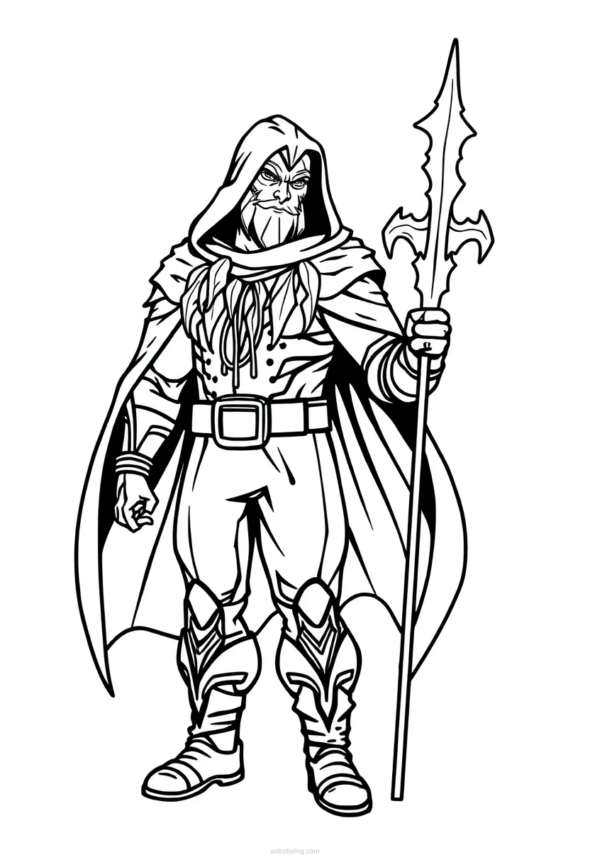 Ice and Frost Hero coloring page for kids