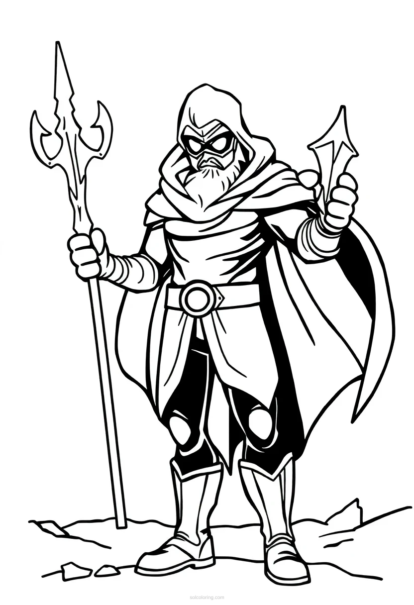 Ice and Frost Hero coloring page for kids