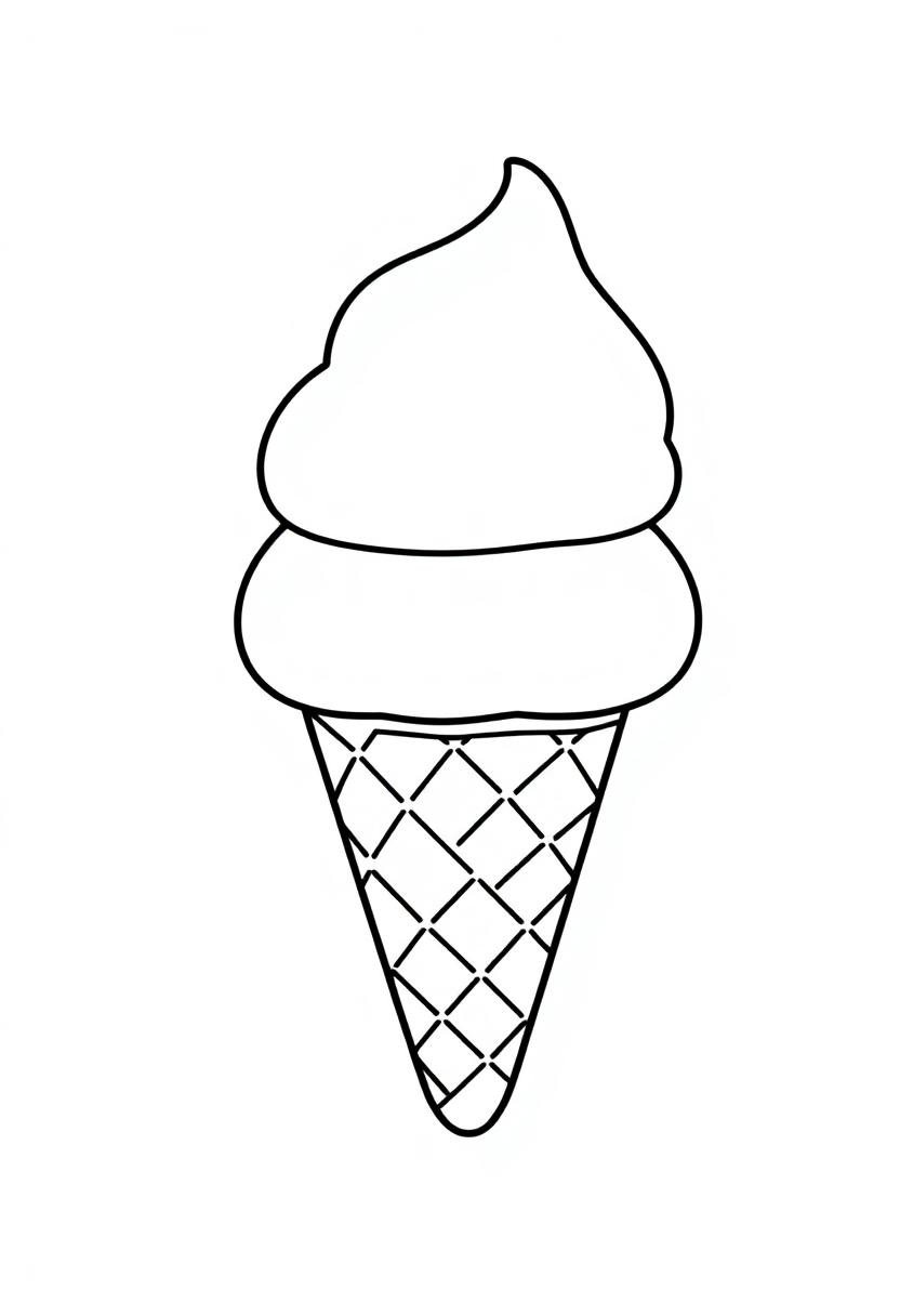 Ice Cream Cone coloring page, free printable