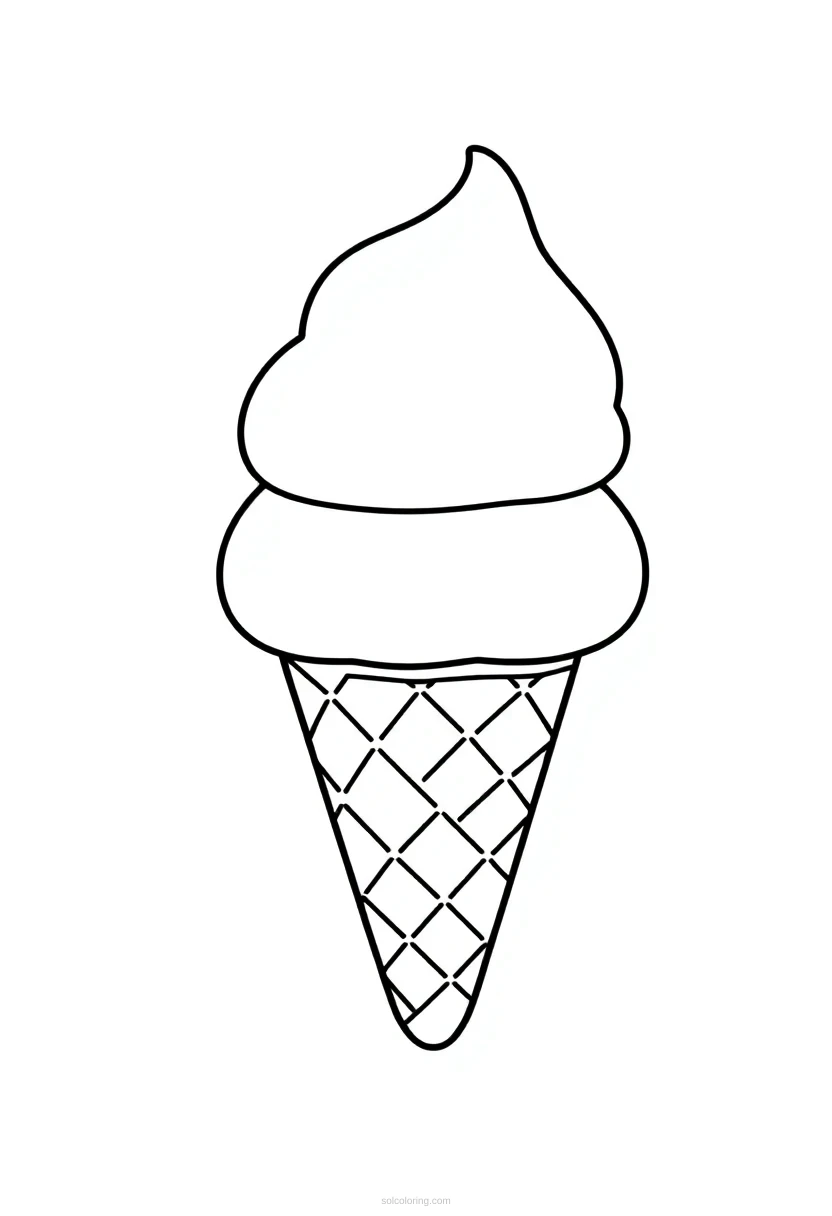 Ice Cream Cone coloring page for kids