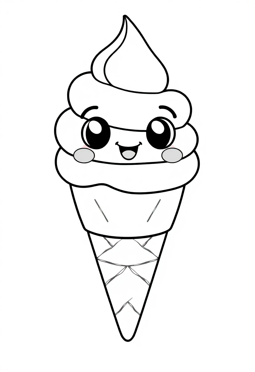 Ice Cream Cone coloring page, free printable