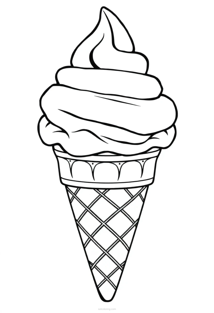 Ice Cream Cone coloring page for kids