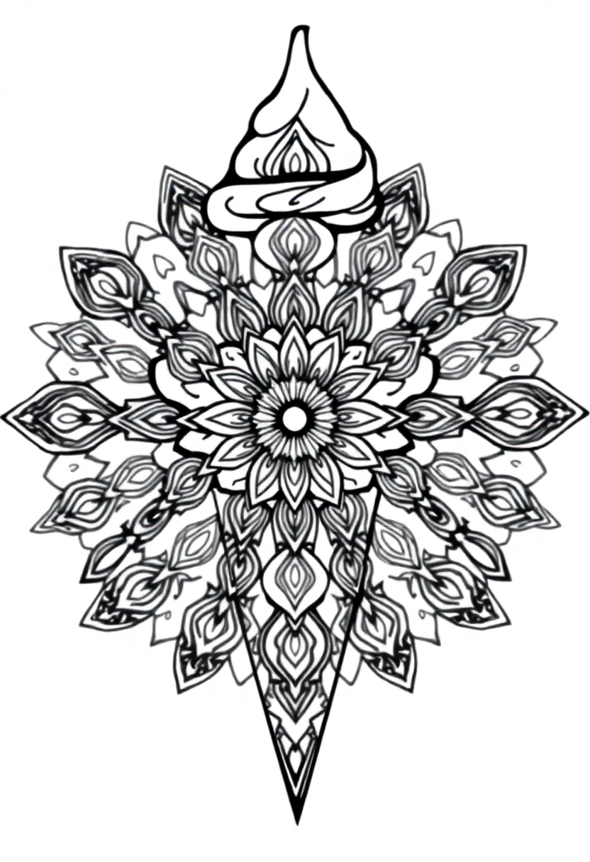 Ice Cream Cone coloring page, free printable